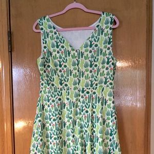 SUMMER CACTUS DRESS SIZE XL (+ POCKETS)